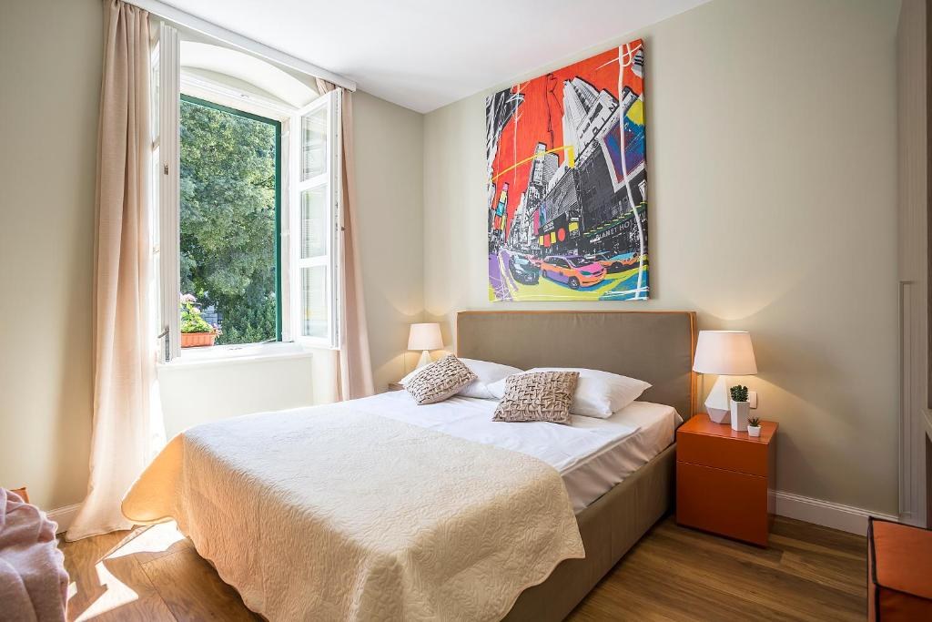 Bright bedroom at Piano Nobile Rooms in Split